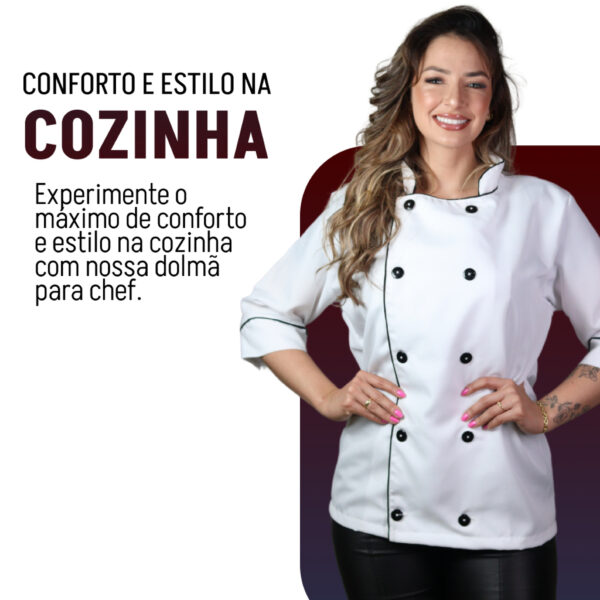 Dolma Chef Uniforme Doma Mameluko Cozinha Unissex Manga - Image 10