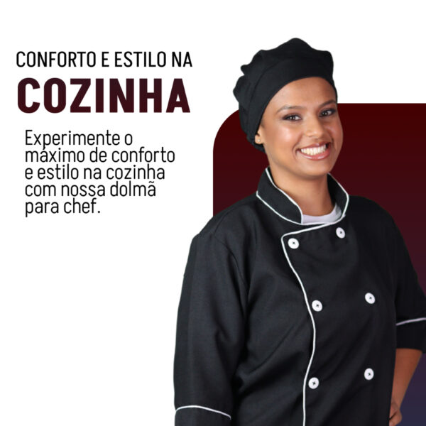 Dolma Chef Uniforme Doma Mameluko Cozinha Unissex Manga - Image 7