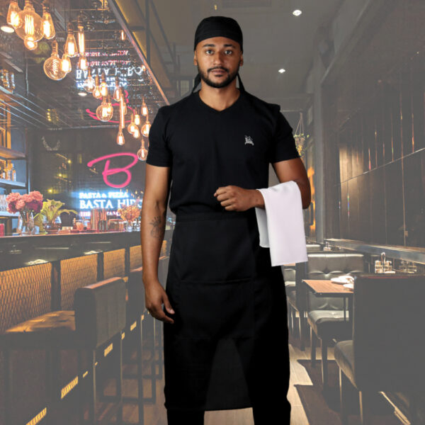 Avental + Touca Garçom Cozinha Lanchonete Pizzaria - Image 2