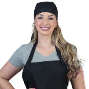 Touca Bandana Lenço Restaurante Chef Padaria Preta