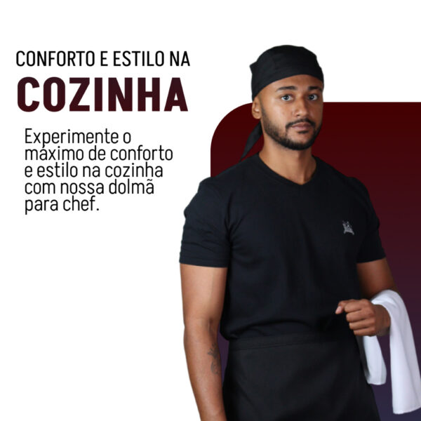 Avental Saia De Cintura Com Bolso Restaurante Garçom Garçonete - Image 6